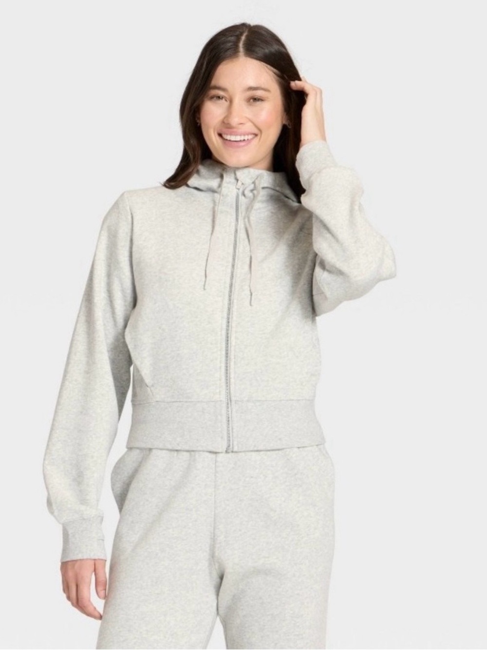 Women's Fleece Full Zip Hooded Sweatshirt - All in Motion™ - Picture 3 of 5
